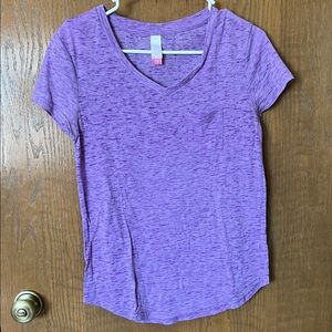 No Boundaries Heathered Purple V-Neck Tee